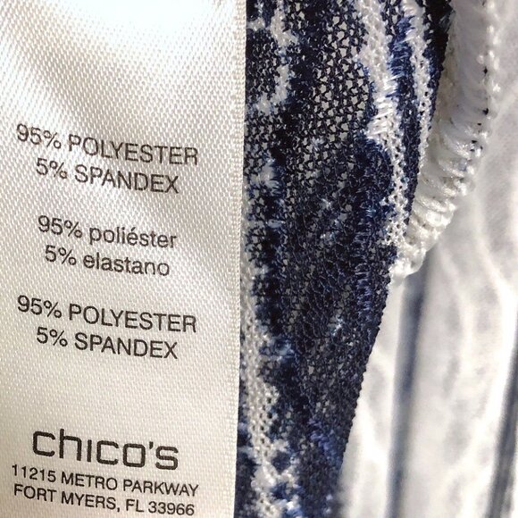 Chico's Travelers Collection Blue White Striped Button Semi-Sheer Shirt 1 - Picture 11 of 11